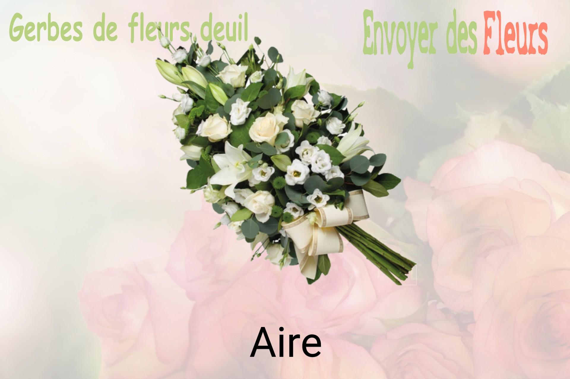 Gerbe de fleurs de deuil livrée à Aire